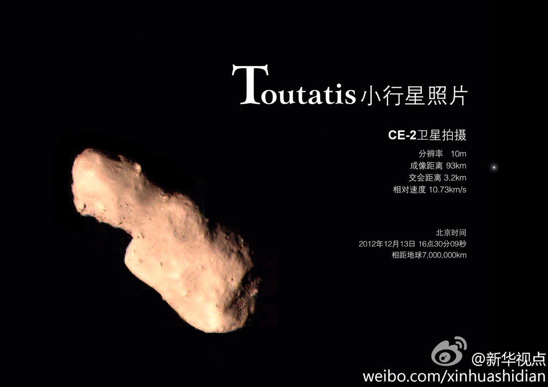 Toutatis Flyby Photo - Image: Xinhua