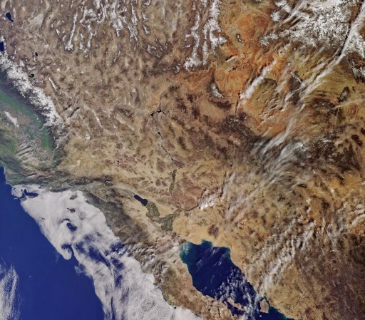 California imaged by Sentinel-3A on February 29 at 17:44 UTC - Image: Copernicus Program