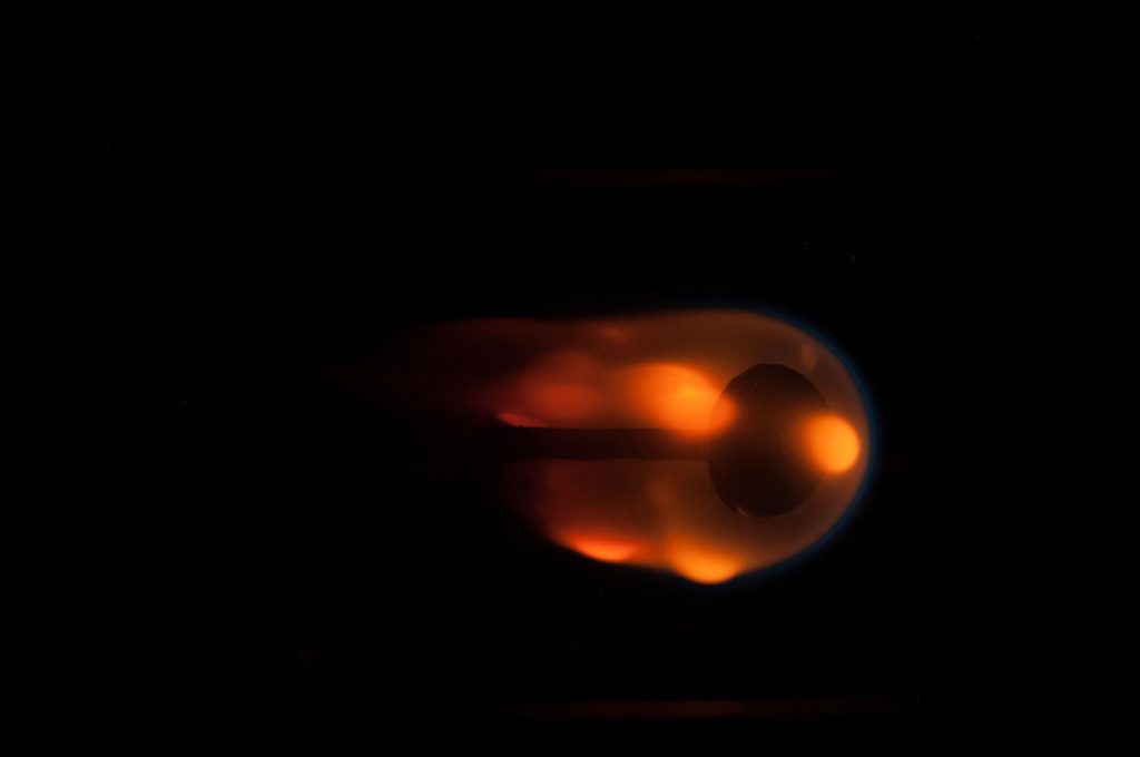 Solid Fuel Burning in Microgravity - Credit: NASA