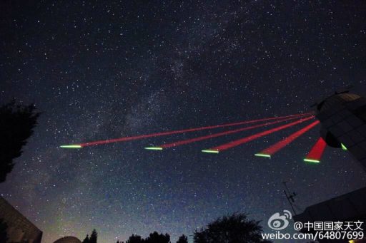 Laser beams from the sky – Mozi satellite begins Quantum Communications Testing – Photo: Han Yueyang/China National Astronomy Magazine