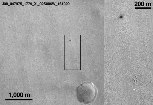 Schiaparelli's Crash Site - Credit: NASA/JPL-Caltech/MSSS