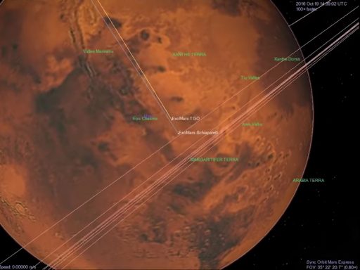 ExoMars 2016 Arrival seen by Mars Express - Image: ESA