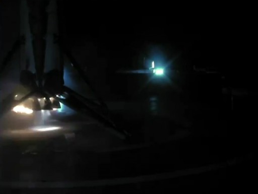 First Stage immediately after touchdown - Photo: SpaceX Webcast