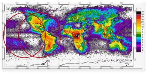 Global Lightning Distribution - Image: NASA