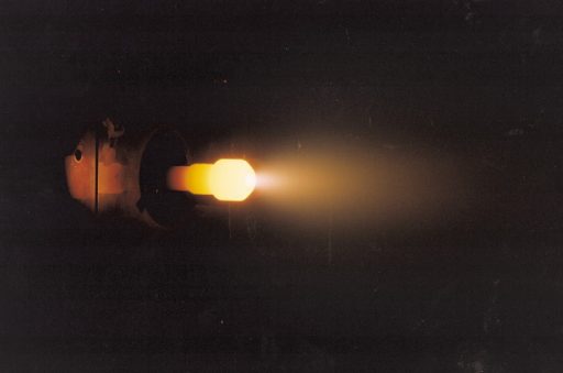 Arcjet during fire test - Photo: Aerojet Rocketdyne