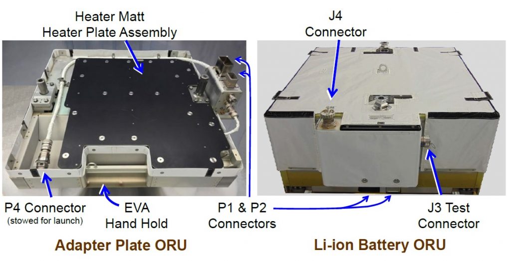 Battery Adapter Plate and Li-Ion Battery ORU - Image: Aerojet Rocketdyne / NASA