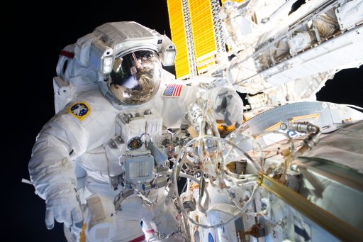 Williams during last week's spacewalk - Photo: NASA