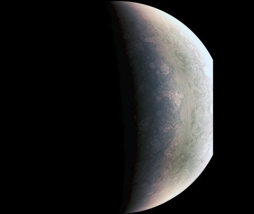 This enhanced photo of Jupiter's north pole was taken on August 27 from a distance of 78,000km, - Credit: NASA/JPL-Caltech/SwRI/MSSS