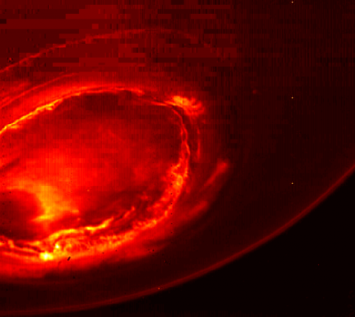 Jupiter's southern aurora seen in the 3.3 to 3.6-micron infrared band - Credit: NASA/JPL-Caltech/SwRI/ASI/INAF/JIRAM