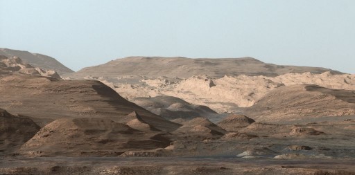 Curiosity looks to the higher reaches of Mount Sharp. - Credit: NASA/JPL/Caltech/MSSS