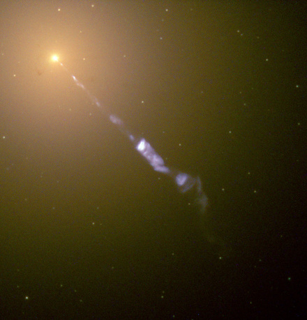 Elliptical Galaxy M87 emitting a relativistic jet, visible Light Image - Photo: NASA/ESA