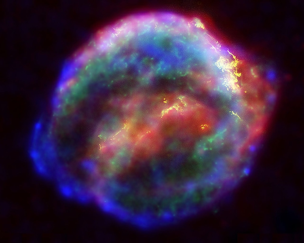 Supernova Remnant 1604 in infrared, optical and X-ray light - Photo: NASA
