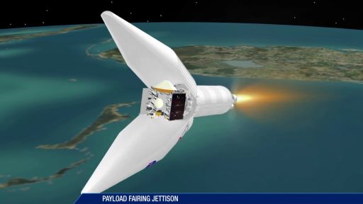 Payload Fairing Jettison - Image: United Launch Alliance