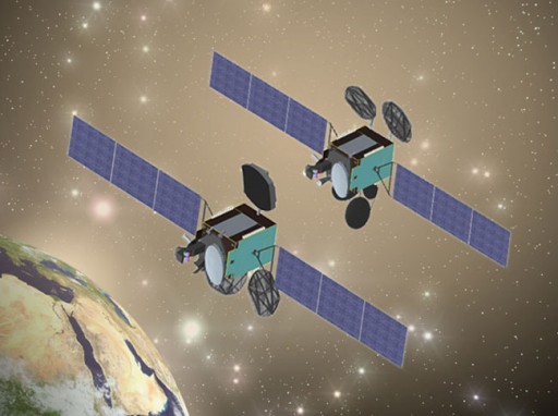 Turksat-4A & B (4B on the right hand side) – Image: MELCO
