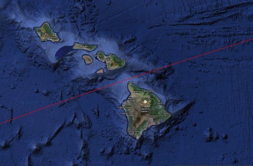 CZ-3 R/B Ground Track over Hawaii - Image: Spaceflight101/TLE Analyser
