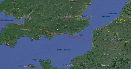 Approximate Ground Track - Image: Google Earth/Spaceflight101
