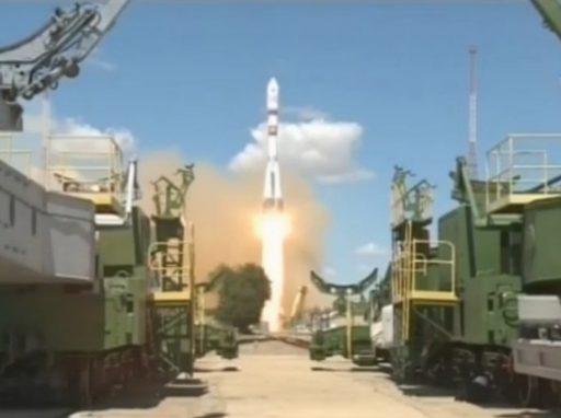 The Soyuz launch. Photo credit: Roscosmos/Tsenki