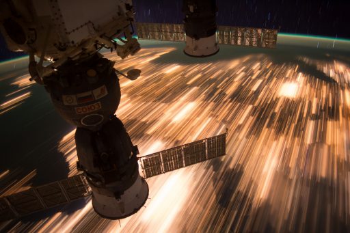 Long Exposure with Soyuz MS-01 in the Foreground - Photo: NASA