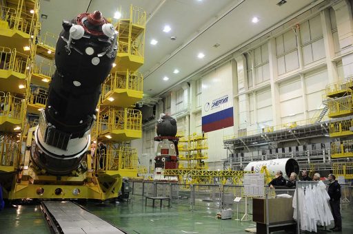 Soyuz TMA-20M in the background during the Progress MS Launch Campaign - Photo: RSC Energia
