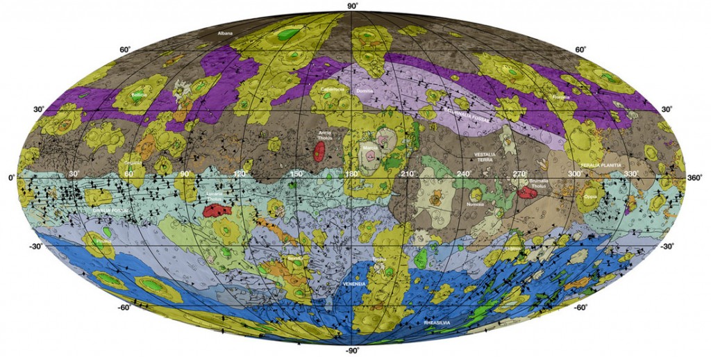 Geologic Map of Vesta - Image: NASA/JPL-Caltech/ASU