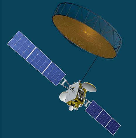 ISS Reshetnev Design for a combined Communications - SIGINT Satellite (Image: ЦНИИ/ISS Reshetnev/TSSonline.ru)