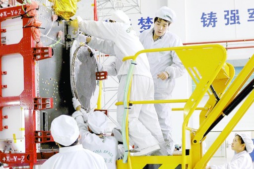 First Beidou 3-M Satellite during Integration - Photo: SASTIND