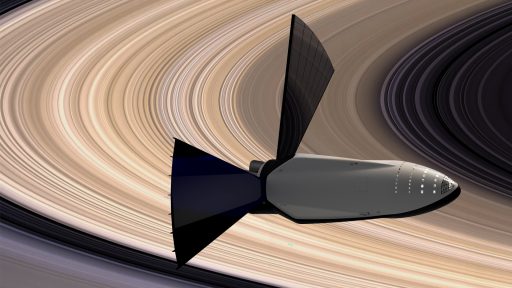 ITS Spaceship near Saturn's Rings - Image: SpaceX