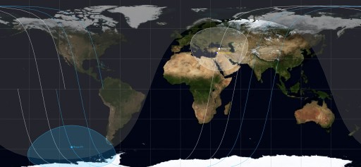 Orbital Tracks of Resurs-P 1 & 2 - Image: Spaceflight101.com/JSatTrak