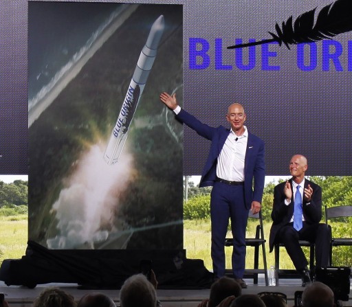 Jeff Bezos presents Blue Origin's Orbital Launch Vehicle - Credit: Blue Origin