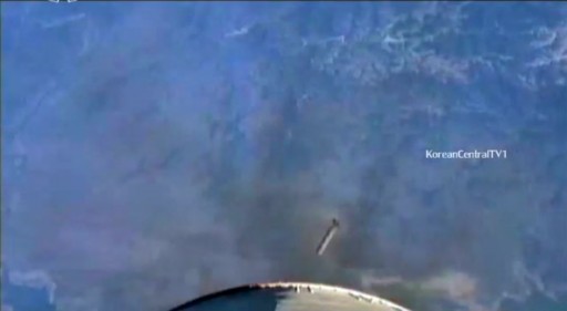 First Stage intact after separation. - Photo: KCTV (YouTube)
