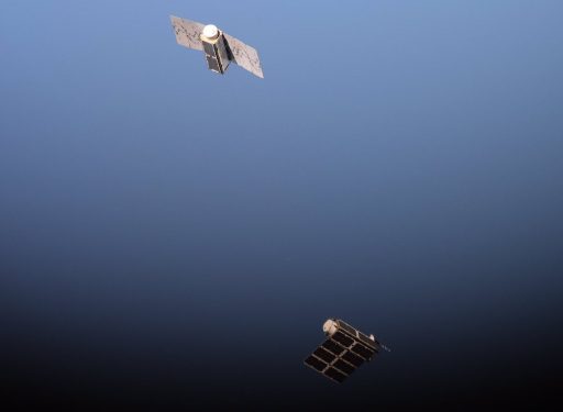 Two Doves float away from ISS - Photo: NASA