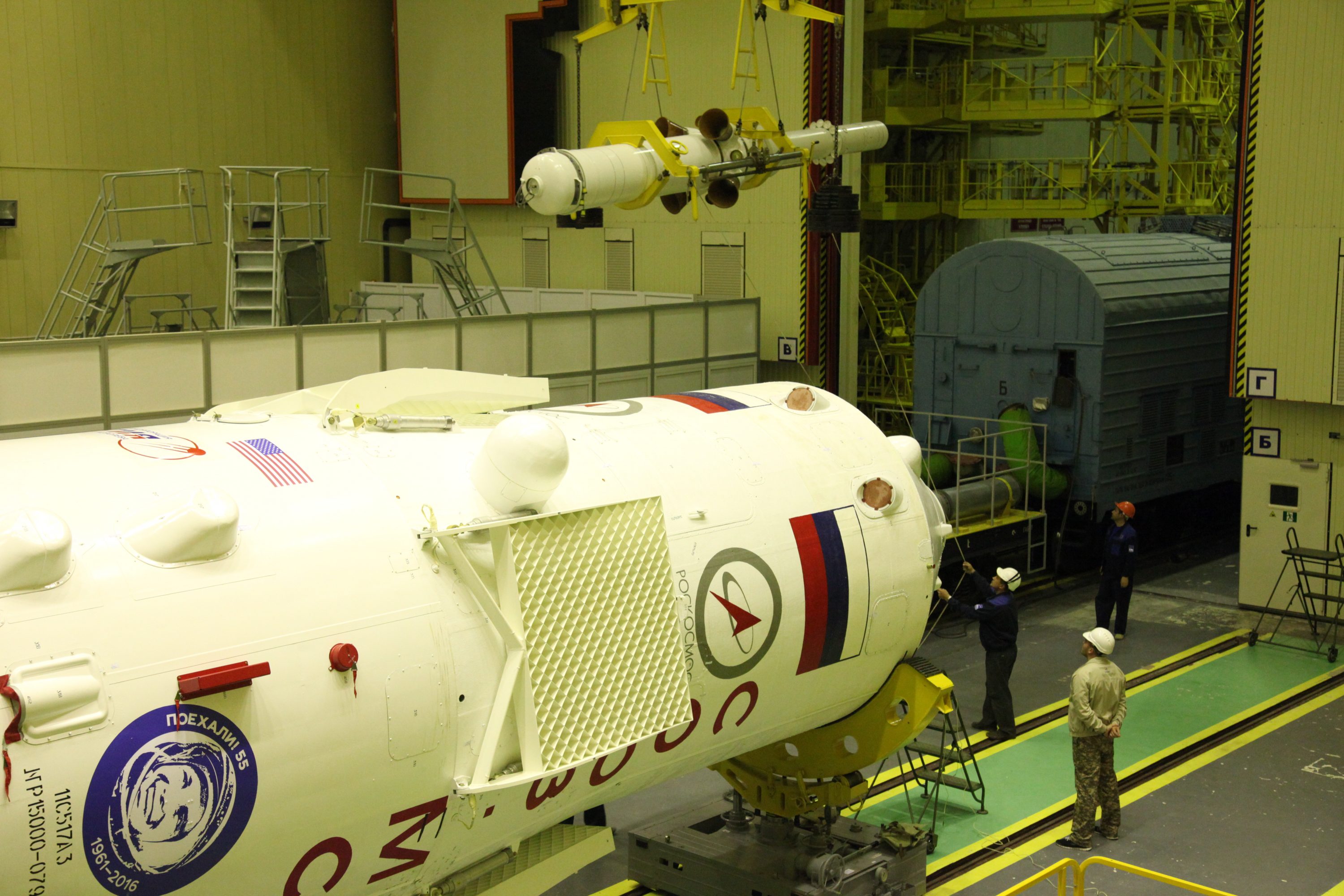 Soyuz Rocket Assembled for Launch of next Space Station Crew ...