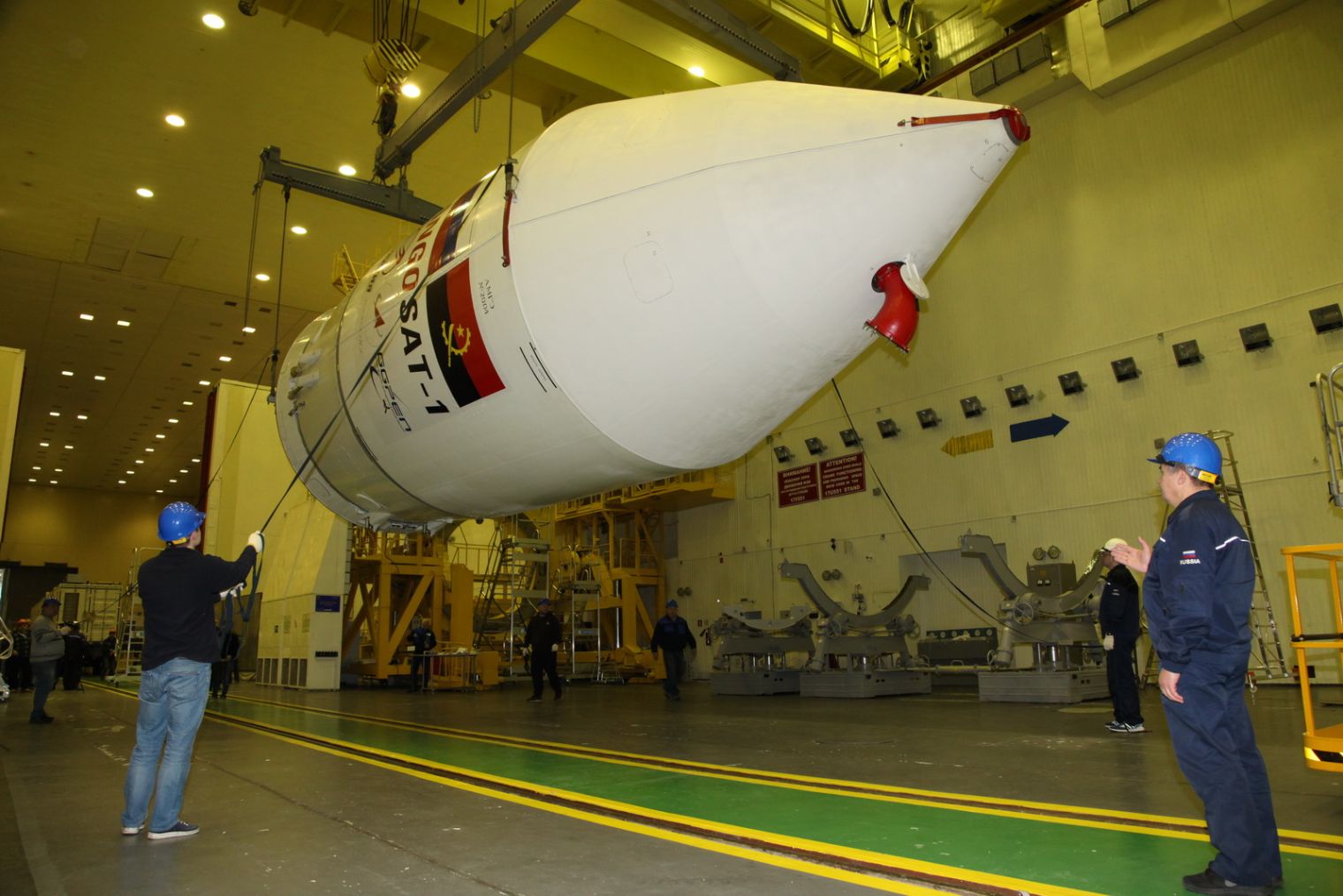 Photos: AngoSat – Pre-Launch Processing – Zenit – AngoSat-1