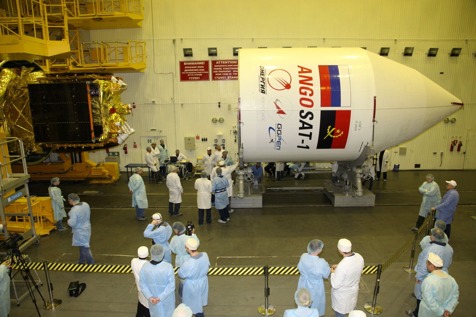 Photos: AngoSat – Pre-Launch Processing – Zenit – AngoSat-1